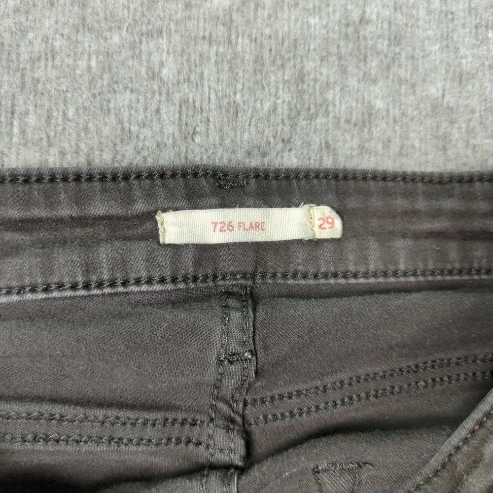Levis Jeans Womens 29 Black 726‎ Flare Stretch Casual Hippie Boho